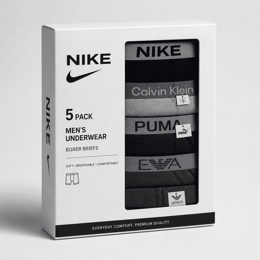Nike 4 Pack Trunks – Comfortable Everyday Innerwear (Black, Light Grey, Navy Blue)
