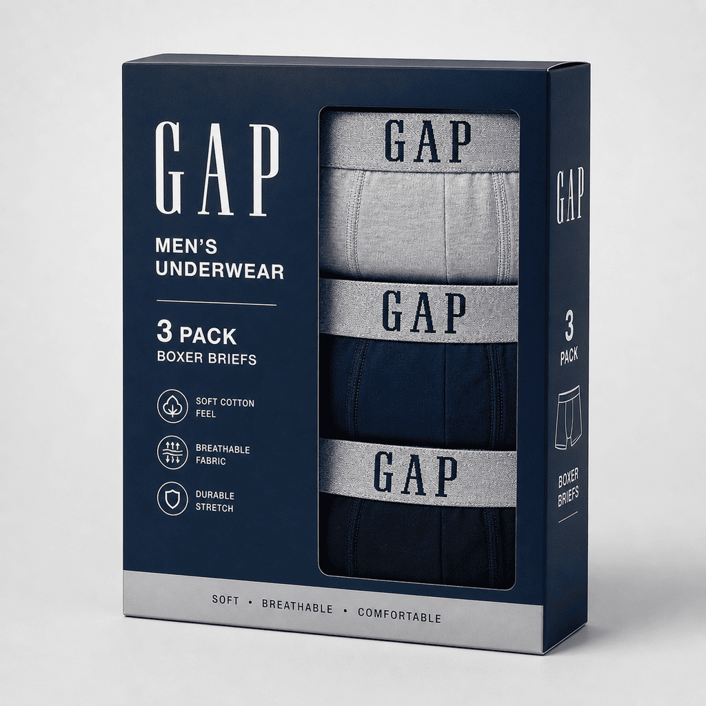 GAP 3 Pack Trunks – Comfortable Everyday Innerwear (Light Grey, Navy Blue, Black)