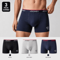Jockey 3 Pack Trunks – Comfortable Everyday Innerwear (Black, Light Grey, Navy Blue)