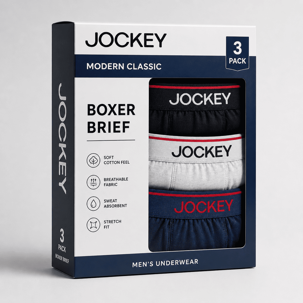 Jockey 3 Pack Trunks – Comfortable Everyday Innerwear (Black, Light Grey, Navy Blue)