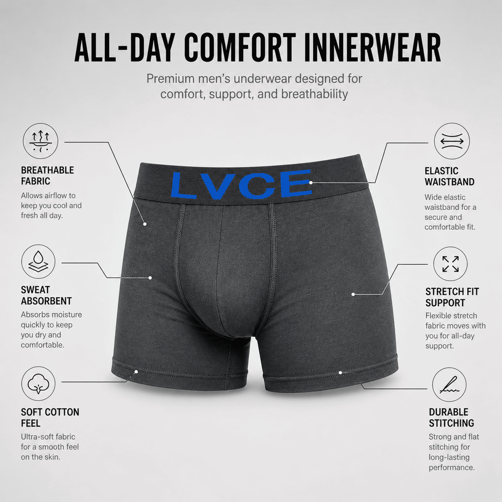LVCE 5 Pack Trunks – Comfortable Everyday Innerwear (Black, Neon Green, Yellow)