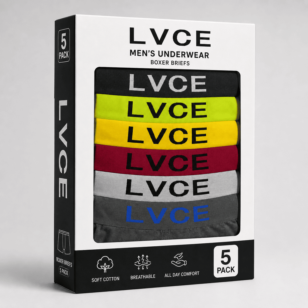LVCE 5 Pack Trunks – Comfortable Everyday Innerwear (Black, Neon Green, Yellow)