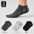 Burberry 3 Pair Ankle Socks Combo – Low Cut Everyday Comfort Socks (Dark Grey, Light Grey, Black)