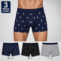 Ralph Lauren 3 Pack Trunks – Comfortable Everyday Innerwear (Navy Blue, Black, Light Grey)