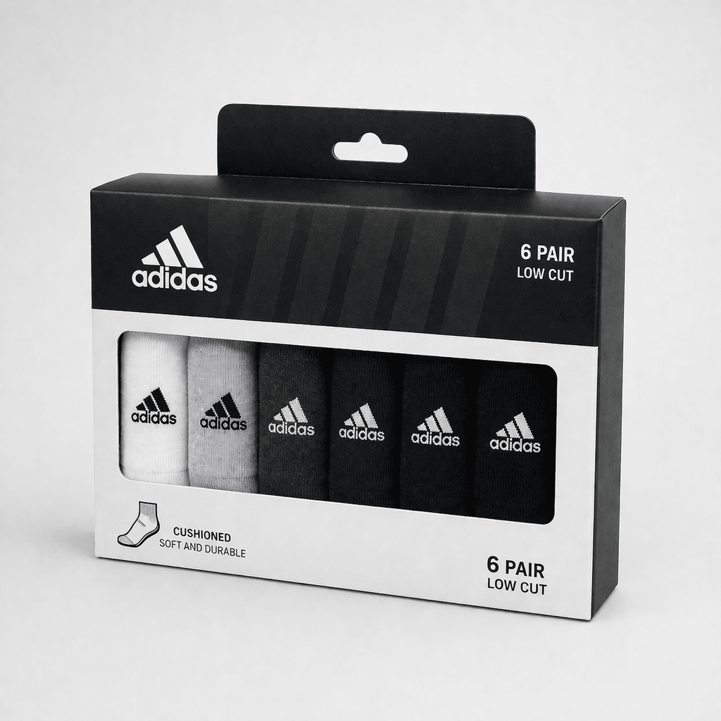 Adidas 5 Pair Low Cut Ankle Socks Combo – Cotton Comfort No Show Socks (White, Grey, Navy, Black)