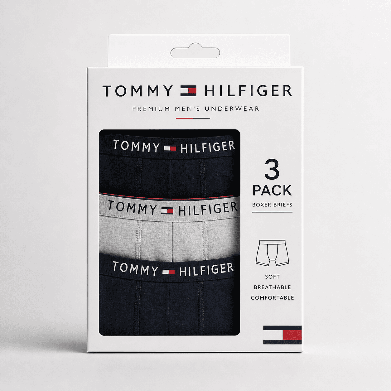Tommy Hilfiger 3 Pack Trunks – Comfortable Everyday Innerwear (Black, Grey, Navy Blue)