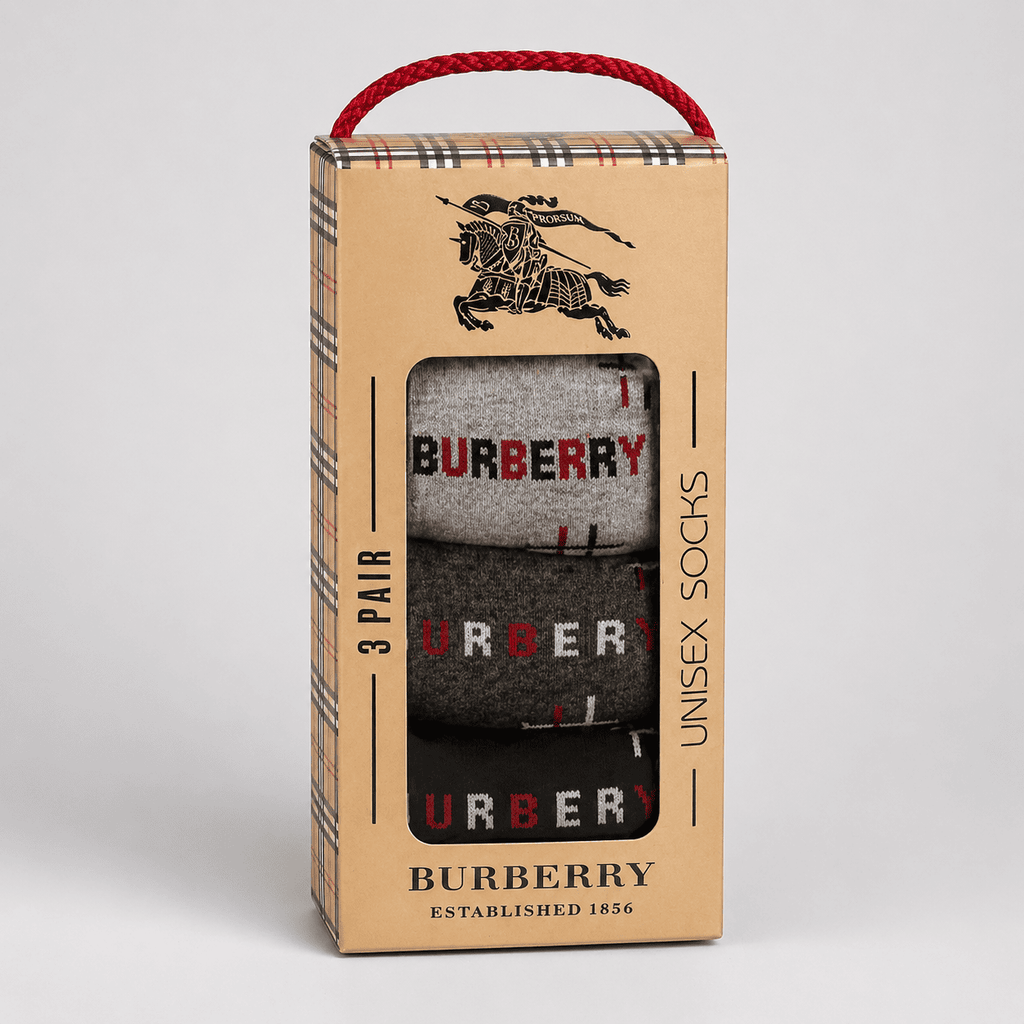 Burberry 3 Pair Ankle Socks Combo – Low Cut Everyday Comfort Socks (Dark Grey, Light Grey, Black)