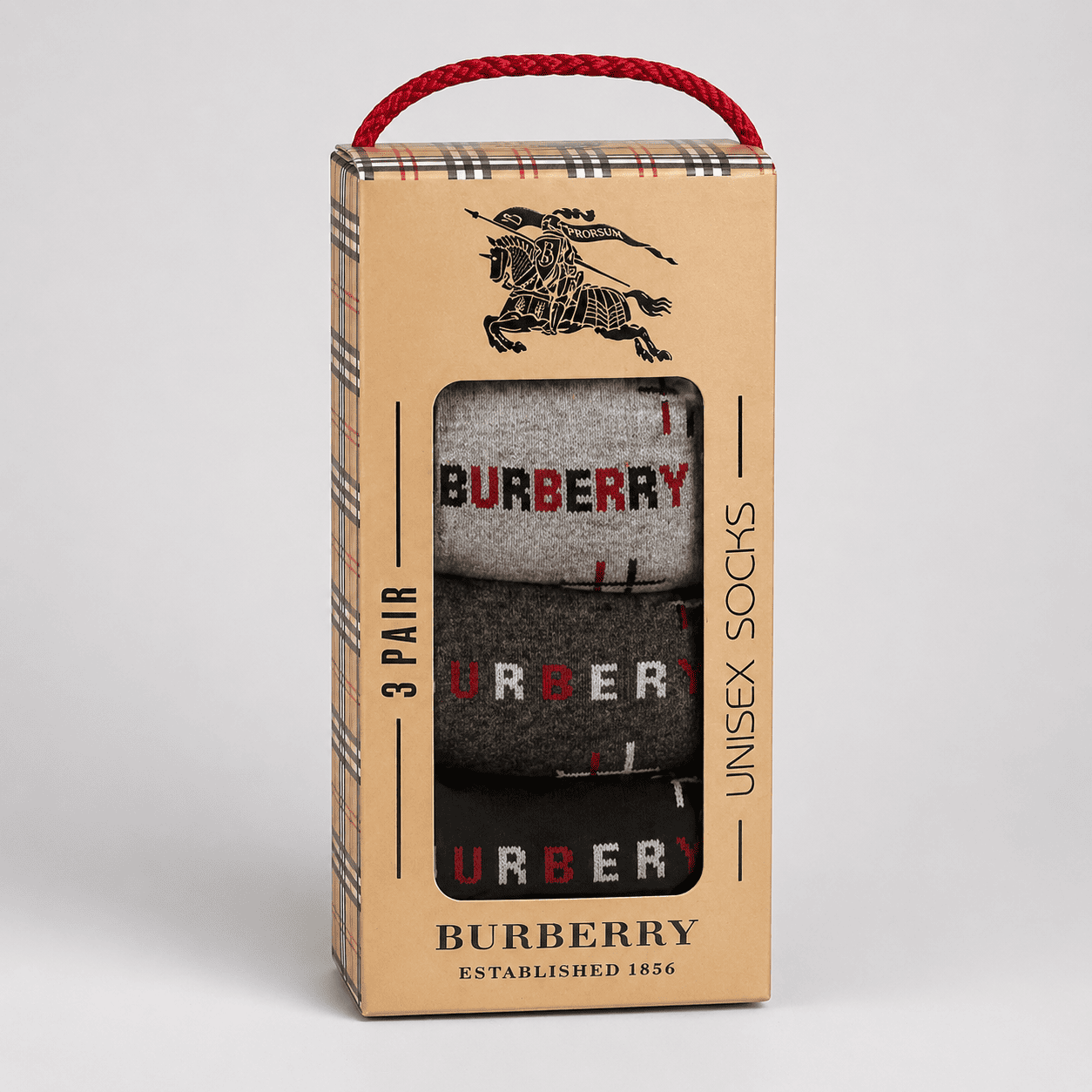 Burberry 3 Pair Ankle Socks Combo – Low Cut Everyday Comfort Socks (Dark Grey, Light Grey, Black)