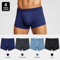 4 Pack Trunks – Comfortable Everyday Innerwear (Navy Blue, Charcoal Grey, Steel Blue)