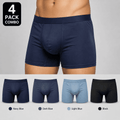 4 Pack Trunks – Comfortable Everyday Innerwear (Navy Blue, Dark Blue, Light Blue)