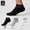 Jockey 3 Pair Ankle Socks – Everyday Comfort (Black, Light Grey, White)