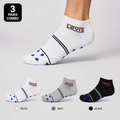 Levi's 3 Pair Ankle Socks – Everyday Comfort (White, Grey, Black)
