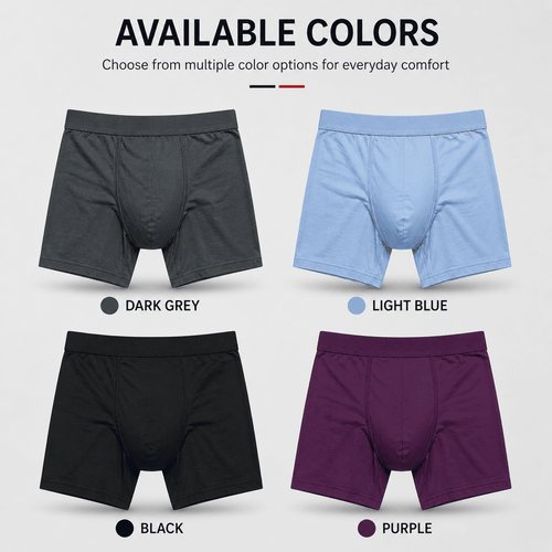 4 Pack Trunks – Comfortable Everyday Innerwear (Black, Dark Grey, Light Blue)