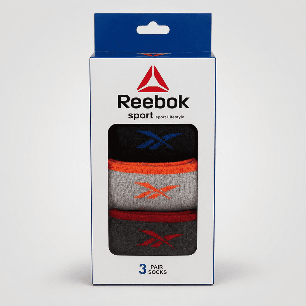 Reebok 3 Pair Ankle Socks – Everyday Comfort (Light Grey, Dark Grey, Black)