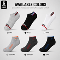 Tommy Hilfiger + Reebok 6 Pairs Ankle Socks Combo – Everyday Comfort & Style (Black, Grey, White)
